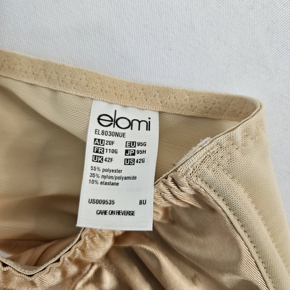 Elomi Cate Embroidered Full Cup Banded Underwire Bra Sz 42G Hazel - Picture 6 of 6